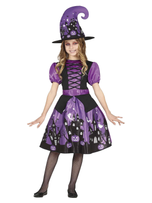 Disfraz de Bruja Morada Dibujos Infantil