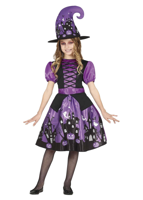 Disfraz de Bruja Morada Dibujos Infantil