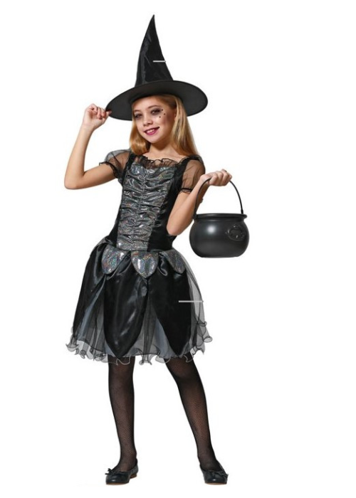 Disfraz de Bruja Gris Corta Infantil