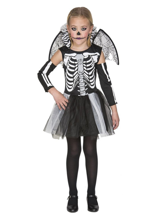 Disfraz de Catrina Tutu y Alas Infantil - Disfraces Calaveras y Esqueletos