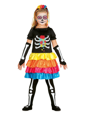 Disfraz de Catrina Colores Infantil