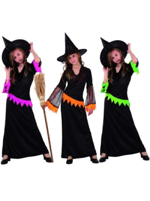 Disfraz de Bruja Larga Colores Infantil