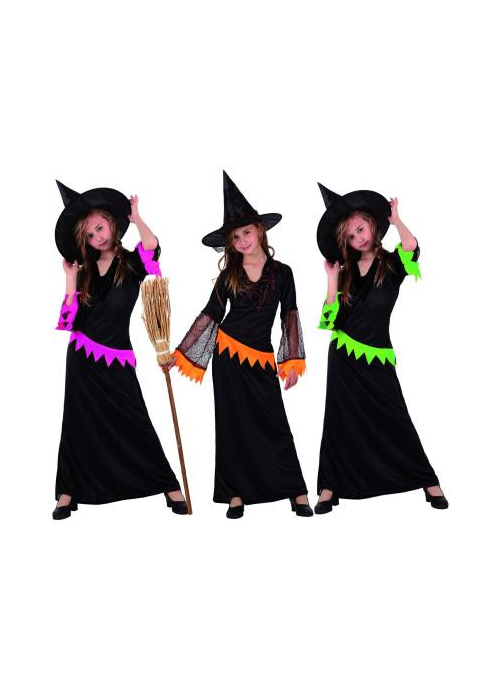 Disfraz de Bruja Larga Colores Infantil