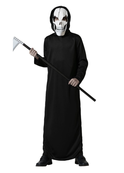 Disfraz de Esqueleto Tunica Negra Infantil - Disfraces Calaveras y Catrinos