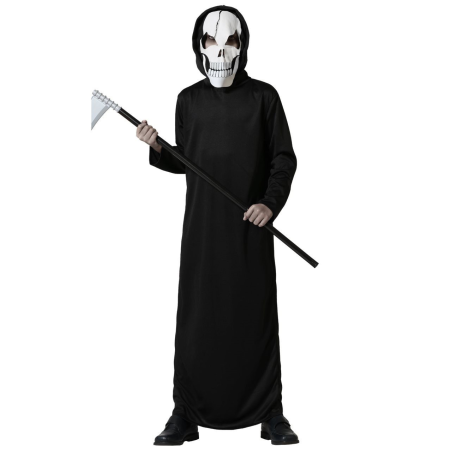 Disfraz de Esqueleto Tunica Negra Infantil - Disfraces Calaveras y Catrinos