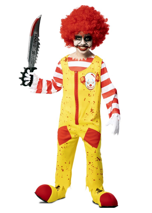 Disfraz de Payaso Asesino Burger infantil