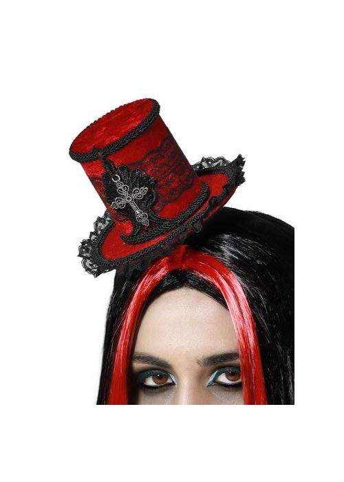 Chistera Mini Granate Cruz - Complementos Disfraces Halloween