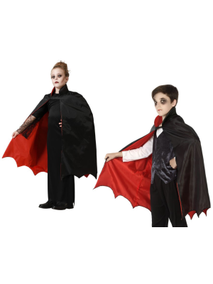 Capa de Vampiro Negra y Roja Infantil 90cm - Complementos Disfraces Halloween
