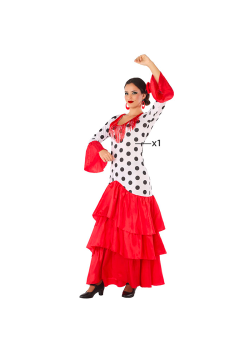Disfraz de Flamenca Blanco y negro para mujer