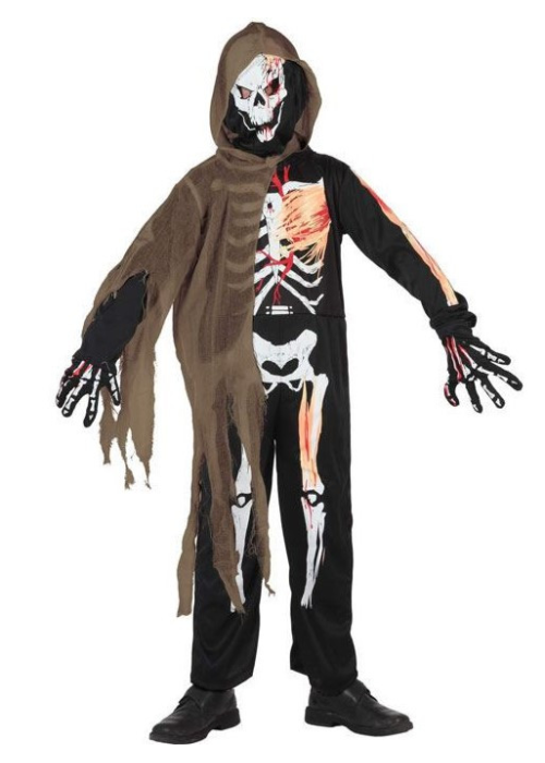 Disfraz de Esqueleto Zombie Harapos infantil