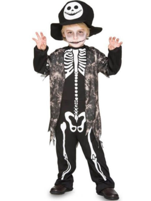 Disfraz de Esqueleto Zombie Con Sombrero infantil