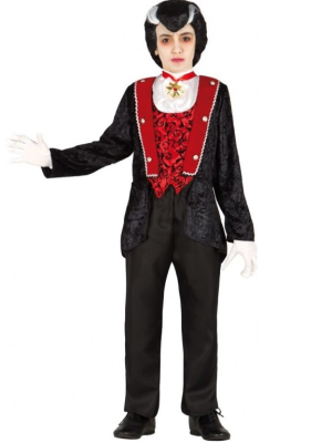 Traxe De Vampiro Goth Vermello Neno