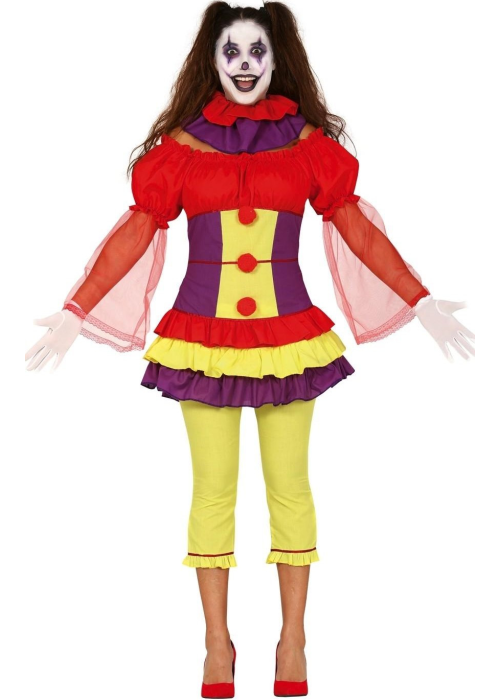 Disfraz De Payasa Asesina IT colores Mujer - Disfraces de Halloween Pennywise