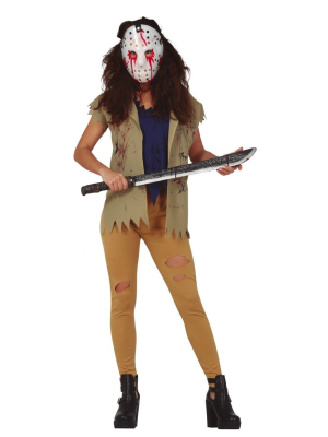 Disfraz de Jason Hockey Marron Mujer