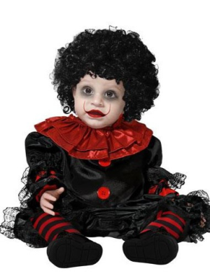 Disfraz de Payaso Asesino de Negro Bebe