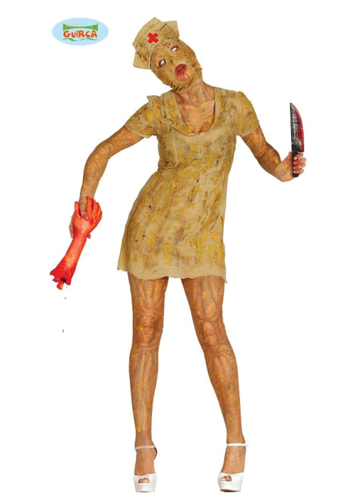 Disfraz de Enfermera Zombie Marron