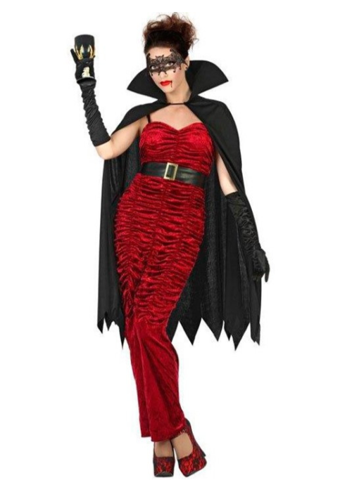 Disfraz de Vampiresa Elegante con Capa