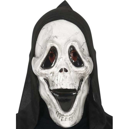 Mascara Calavera Gris con Capucha - Mascaras Esqueletos y Catrinas