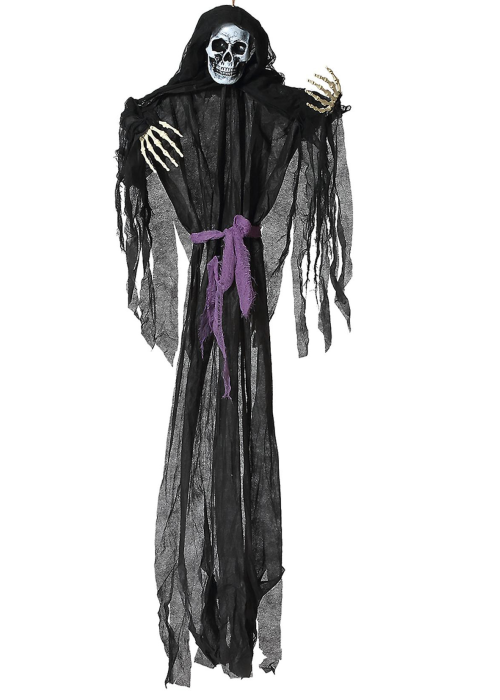 Colgante Esqueleto  Negro y morado 160x118
