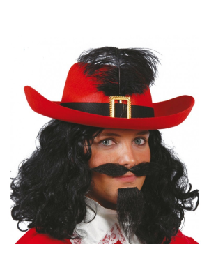 Sombrero Mosquetero Rojo - Complementos de Mosqueteros