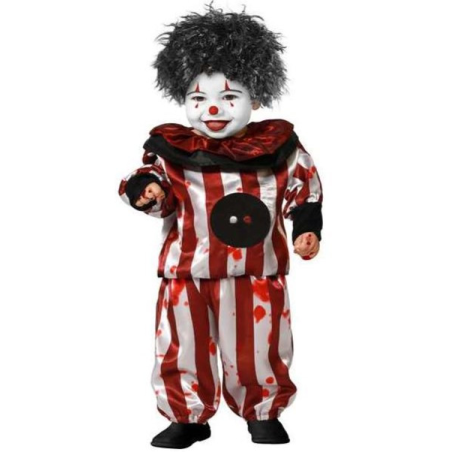 Disfraz De Payaso Asesino IT rayas Bebe - Disfraces de Halloween Pennywise