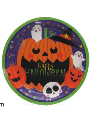 Plato Halloween Morado 18cm 6 Unid