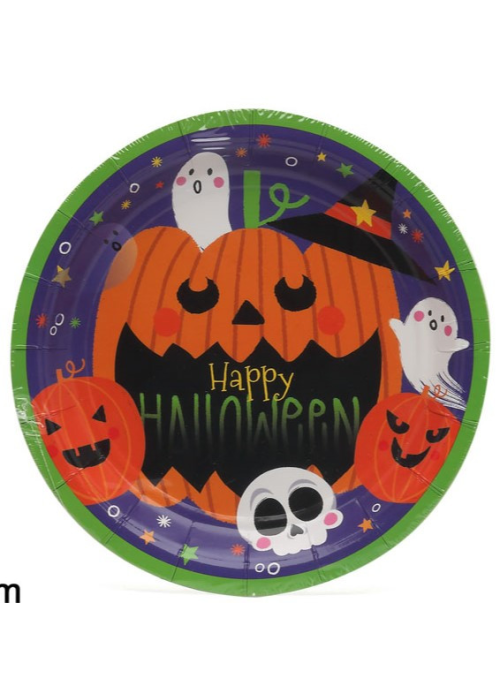 Plato Halloween Morado 18cm 6 Unid