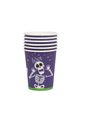 Vasos Morado Esqueleto BOO 6 Unid