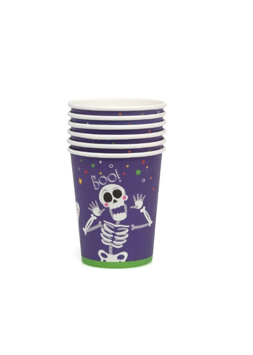 Vaso Morado Calabaza Halloween 6 Unid