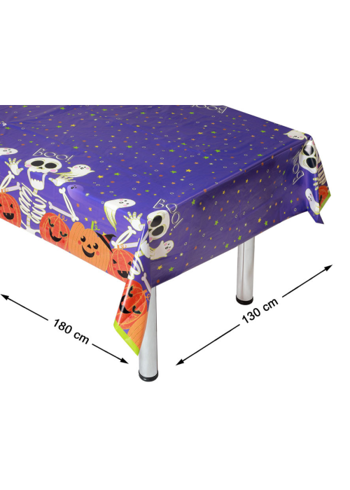 Mantel Morado de Halloween Esqueleto BOO