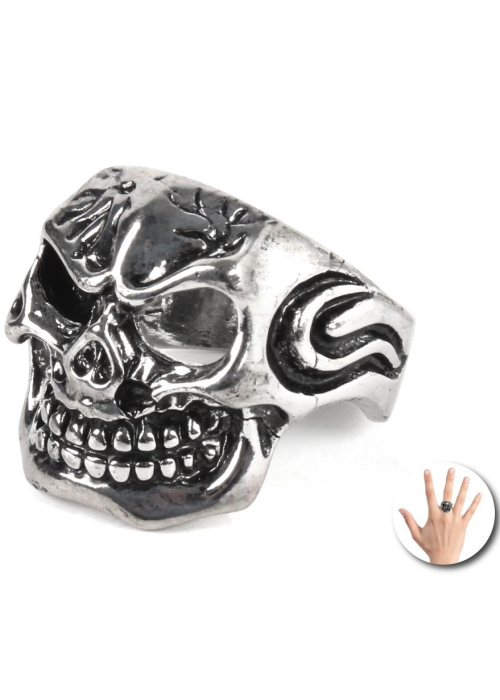 Anillo de Calavera Metal - Complementos Disfraces Halloween