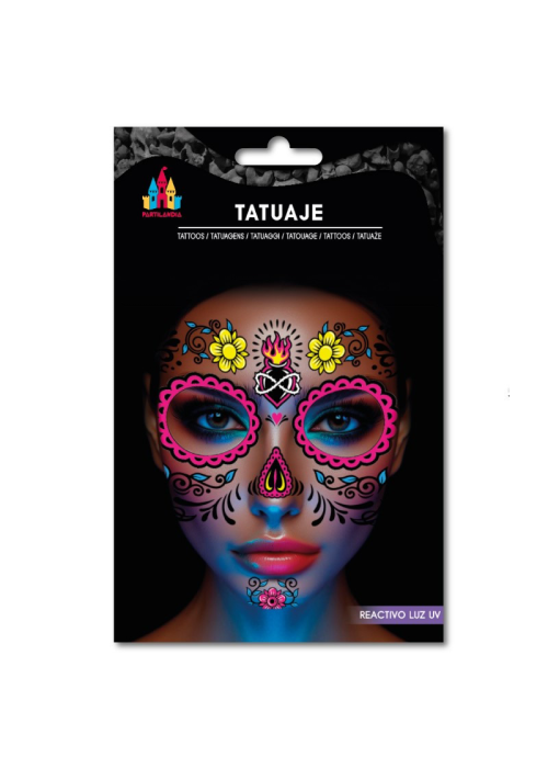 Tatuaje Catrina para Cara - Complementos Disfraces Halloween