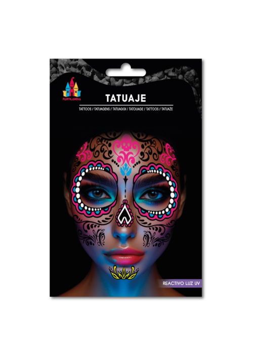 Tatuaje Catrina para Cara - Complementos Disfraces Halloween
