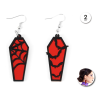 Pendientes de Ataud Rojo - Complementos Disfraces Halloween
