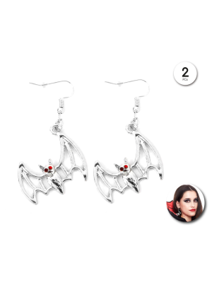 Pendientes de Murcielago Rojo - Complementos Disfraces Halloween