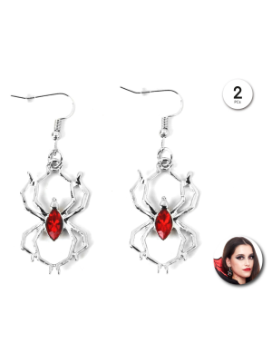 Pendientes de Araña Roja - Complementos Disfraces Halloween