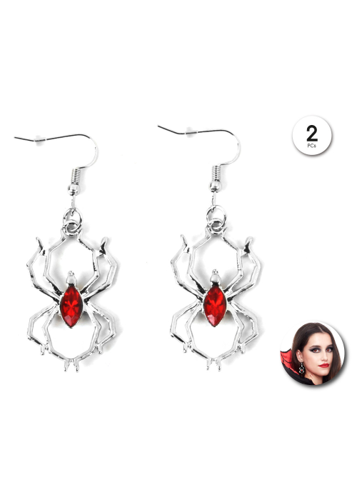 Pendientes de Araña Roja - Complementos Disfraces Halloween