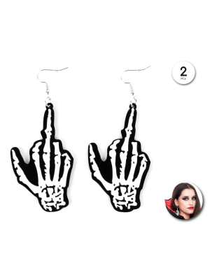 Pendientes de Mano Esqueleto - Complementos Disfraces Halloween