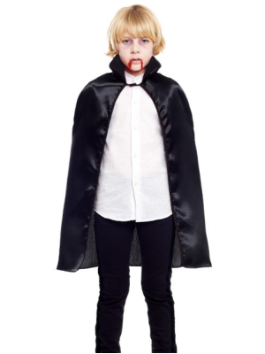 Capa Vampiro Negra Infantil 90cm - Complementos Halloween