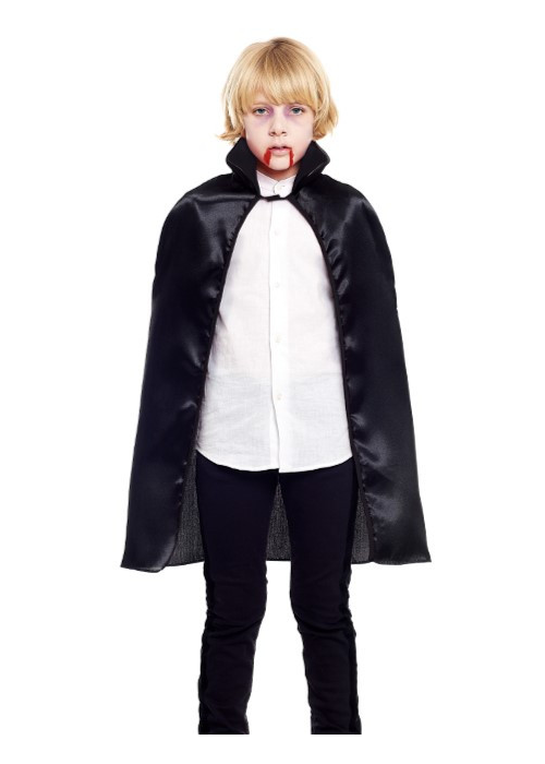 Capa Vampiro Negra Infantil 90cm - Complementos Halloween