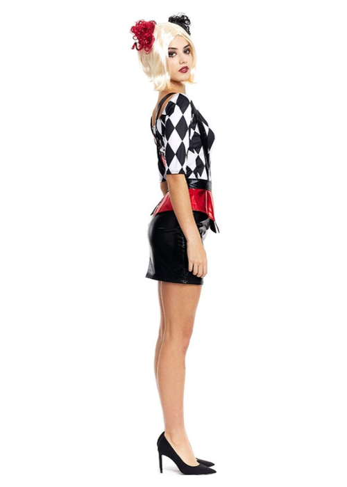 Disfraz De Quinn Para Mujer | Set De Payaso Con Chaqueta, Pantalón, Camiseta, Guante, Bate Hinchable Y Tatuajes