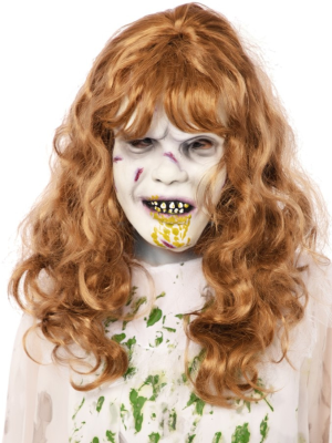 Mascara de Niña Exorcista con Pelo - Complementos Disfraces Halloween