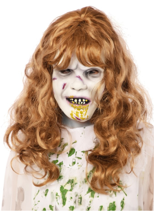 Mascara de Niña Exorcista con Pelo - Complementos Disfraces Halloween