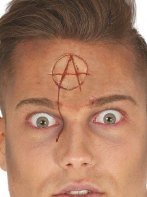 Scar with adhesive