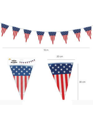 Banderines Triangulares America dePlastico 10m
