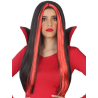 Peluca Melena Mechas Negra y Roja - Pelucas