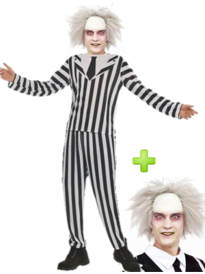 Disfraz de Bitelchus con Peluca - Disfraces BeetleJuice Halloween