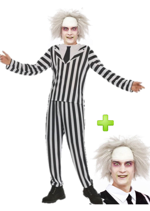 Disfraz de Bitelchus con Peluca - Disfraces BeetleJuice Halloween