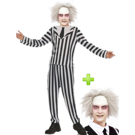 Disfraz de Bitelchus con Peluca - Disfraces BeetleJuice Halloween