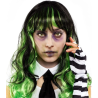 Peluca de Bitelchus Verde y Negra Mujer - Complementos Halloween Beetlejuice
